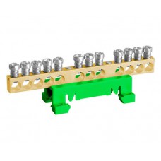 Клемний блок, відкритий, пластиковий тримач на DIN-рейку, зелено-жовта, 7x10mm2 , TBG 7x10