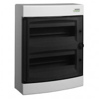 Модульний щиток, прозорі дверцята, настінного монтажу, IP40, 2 ряда, 2x12 модулі, PNS 24T