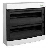 Модульний щиток, прозорі дверцята, настінного монтажу, IP40, 2 ряда, 2x18 модулі, PNS 2x18T