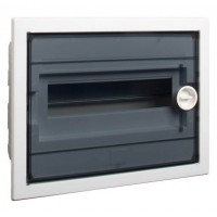 Модульний щиток, прозорі дверцята, вбудованого монтажа, IP40, 1 ряд, 12 модулі, PXF 12T