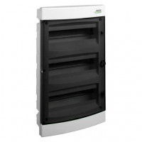 Модульний щиток, прозорі дверцята, вбудованого монтажа, IP40, 3 ряда, 3x18 модулі, PNF 3x18T