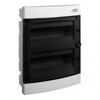 Модульний щиток, прозорі дверцята, для пустотних стін, вбудованого монтажа, IP40, 2 ряда, 2x12 модул