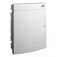 Модульний щиток, білі дверцята, для пустотних стін, вбудованого монтажа, IP40, 2 ряда, 2x12 модулі,