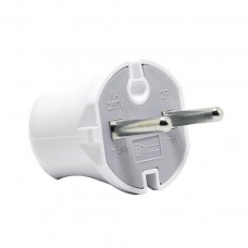 Вилка ТЕССО штепсельна без заземлення 6А, 250V~ біла 1шт/уп