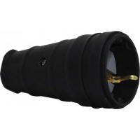 Гніздо ТЕССО Каучук із заземленням 16А, 250B~ чорне 1шт/уп