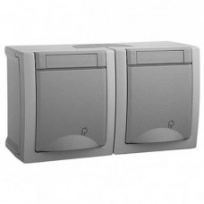 Viko Pacific гориз. блок роз. с/з + 1-й выкл. серый