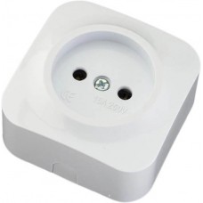 Розетка накладна Quantum одинарна біла, 1шт/уп