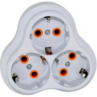 Розгалужувач Quantum на три розетки із заземленням білий, 1шт/уп