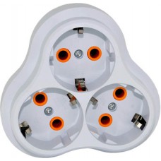 Розгалужувач Quantum на три розетки із заземленням білий, 1шт/уп