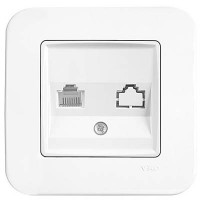 Одинарна розетка Viko Rollina комп\'ютерна (RJ45 Cat5e) біла