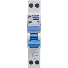 Пристрій захисного відключення з захистом від надструмів UTrust 1P+N (18 mm) 10А C 10мА AC