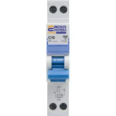 Пристрій захисного відключення з захистом від надструмів UTrust 1P+N (18 mm) 10А C 30мА A