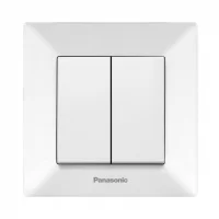 Вимикач Panasonic Arkedia Slim двоклавішний, білий