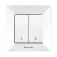 Вимикач Panasonic Arkedia Slim двоклавішний прохідний, білий