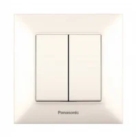 Вимикач Panasonic Arkedia Slim двоклавішний, кремовий