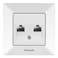 Розетка двійна комп\'ютерна RJ45 CAT6e Panasonic Arkedia Slim, біла