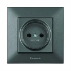 Розетка Panasonic Arkedia Slim, швидкий монтаж, димчаста