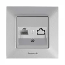 Розетка Panasonic Arkedia Slim комп\'ютерна RJ45 CAT6e, срібна