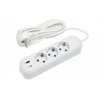 3 гнізда 5М подовжувач земля + USB+Type C 7165
