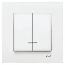 Viko Karre 2-й выключатель с подсветкой белый