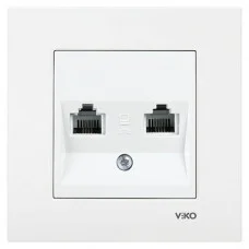 Розетка телефонна подвійна VIKO KARRE біла (90960033)