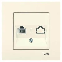Розетка комп\'ютерна одинарна VIKO KARRE кремова (90960132)
