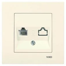 Розетка комп\'ютерна одинарна VIKO KARRE кремова (90960132)