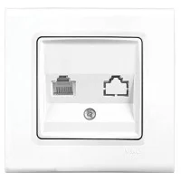  Одинарна розетка Viko Linnera комп'ютерна (RJ45 Cat5e) біла