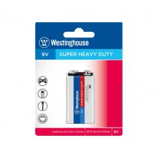 Сольова батарейка Westinghouse Super Heavy Duty 9V/6F22 Крона 1шт/уп shrink