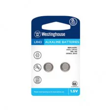 Лужна батарейка Westinghouse Alkaline "таблетка" LR43 2шт/уп blister